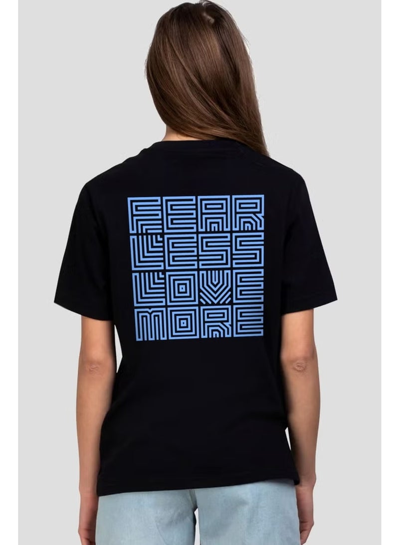 Rock&Roll Love in the Square Black Short Sleeve Front and Back Printed Women's T-Shirt - Image 1